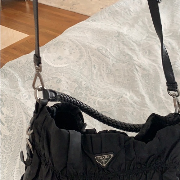 Prada authentic large black hobo w/ long strap - Picture 6 of 8